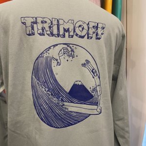 画像1: 【新入荷】TRIMOFF ESOWデザイン  ロングスリーブ Tシャツ5.6.8oz（2color/3size）